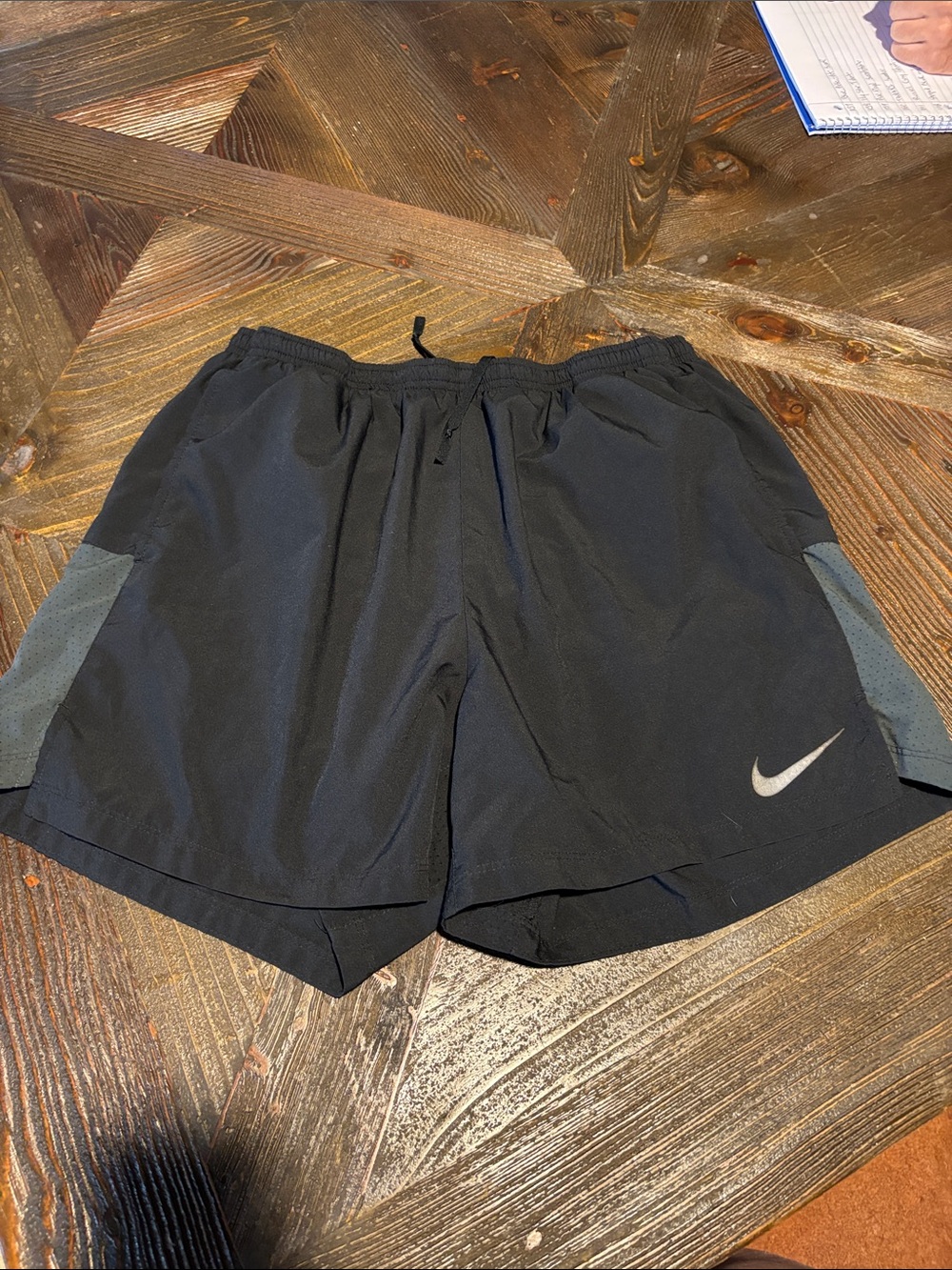 Nike Black Men's Athletic Shorts with Gray Side Panels